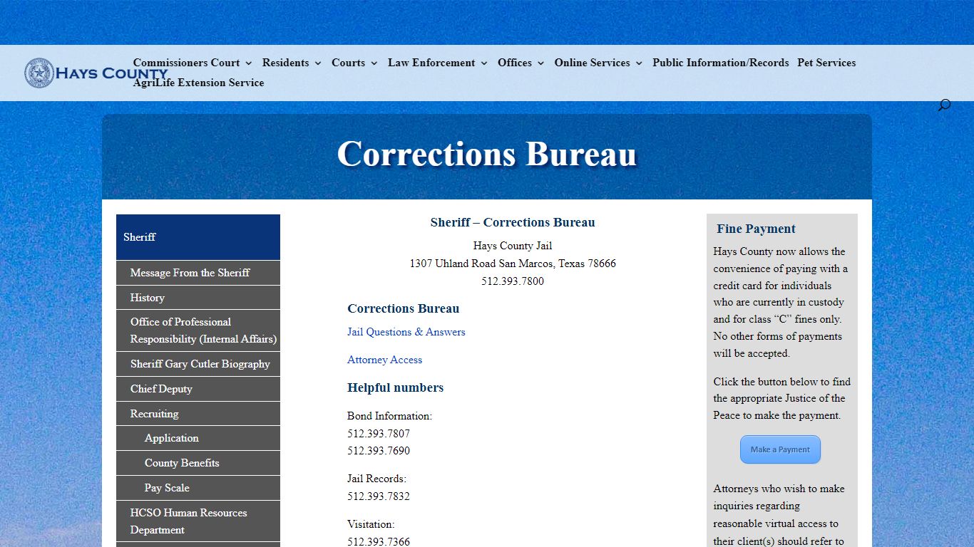 Corrections Bureau - Hays County