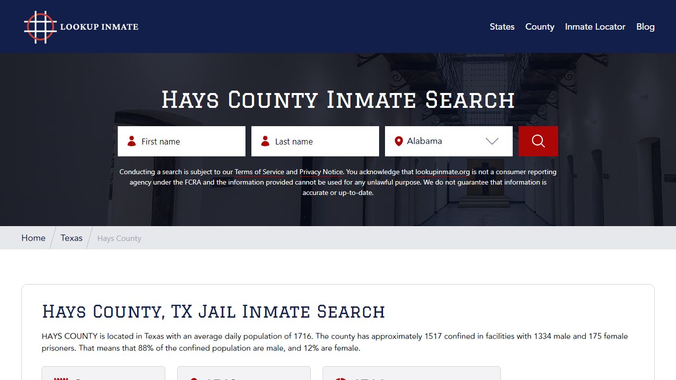 Hays County Inmate Search - Lookup Inmate